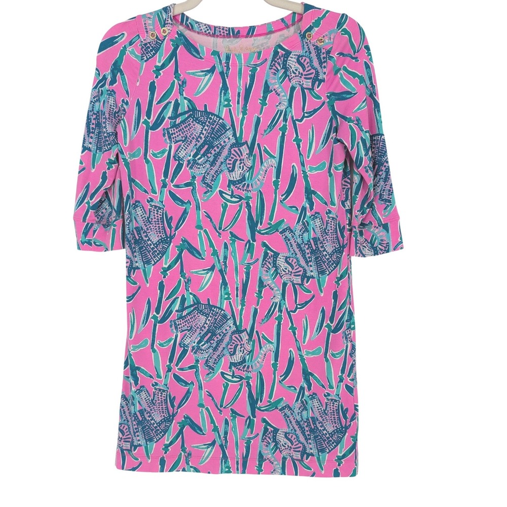 Lilly Pulitzer MIni Sophie Shift Dress XL 12-14 Mandevilla Pink Extra Lucky Prep